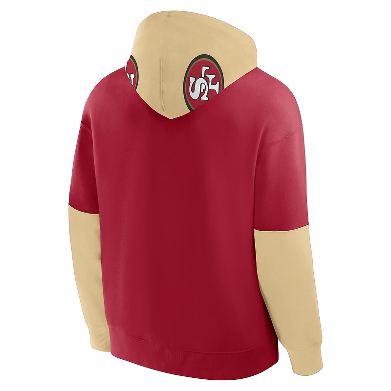 Men's Fanatics Scarlet San Francisco 49ers Helmet Pullover Hoodie