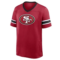 Men's Fanatics Scarlet San Francisco 49ers Hometown Premium Hashmark V-Neck T-Shirt