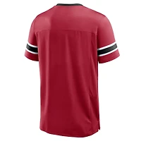 T-shirt col V premium Hashmark Fanatics Scarlet San Francisco 49ers Hometown pour homme