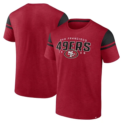 T-shirt Fanatics Scarlet San Francisco 49ers Old School Play Slub pour hommes