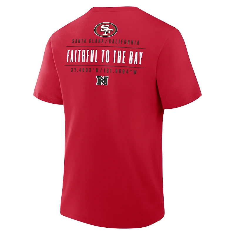 Men's Fanatics Scarlet San Francisco 49ers Passing Pocket Legacy T-Shirt