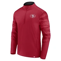 Veste à quart de zip Fanatics Scarlet San Francisco 49ers Ringer pour hommes