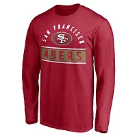 Men's Fanatics Scarlet San Francisco 49ers Team Arc Knockout Long Sleeve T-Shirt