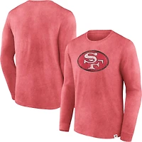 T-shirt à manches longues délavé Fanatics Scarlet San Francisco 49ers pour hommes