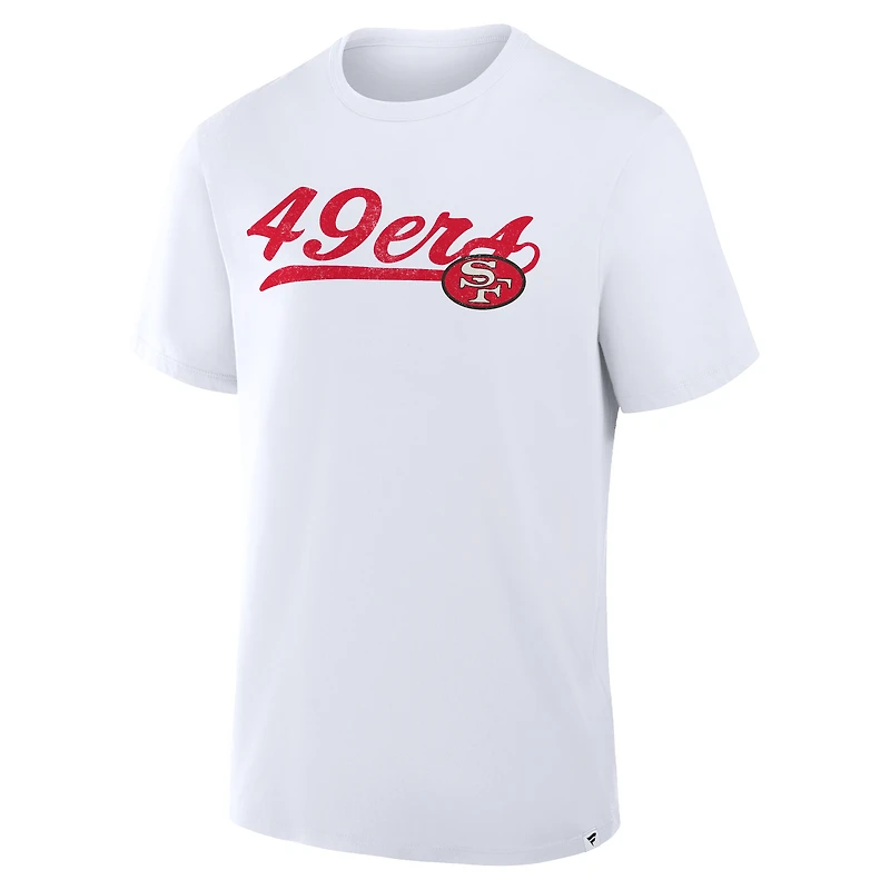 T-shirt Fanatics blanc pour homme, Fluid Motion Legacy des San Francisco 49ers