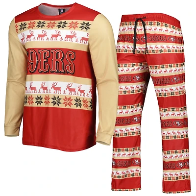 Ensemble de pyjama moche FOCO Scarlet San Francisco 49ers pour homme