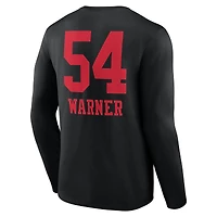 Men's Fred Warner Black San Francisco 49ers Team Wordmark Name & Number Long Sleeve T-Shirt
