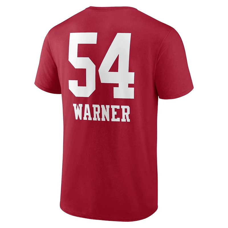 Men's Fred Warner Scarlet San Francisco 49ers Team Wordmark Name & Number T-Shirt