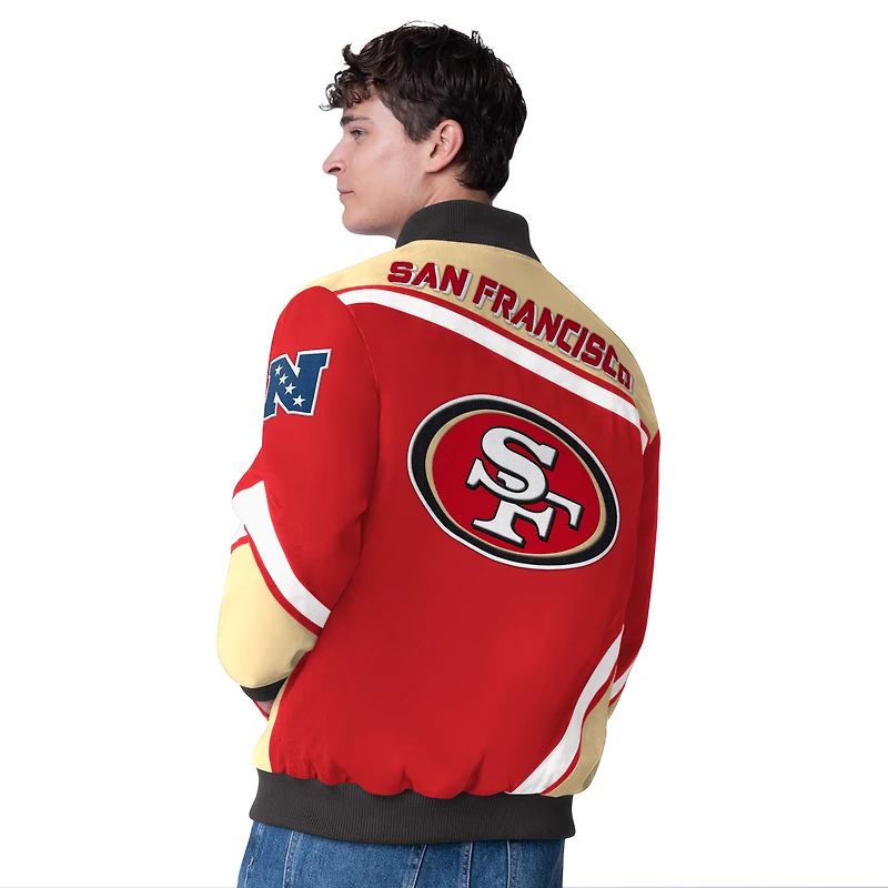 Men's G-III Extreme  Scarlet San Francisco 49ers Maximum Racing Full-Snap Jacket