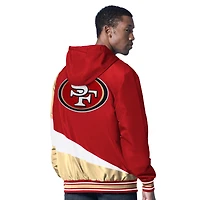 Veste à capuche réversible fermeture éclair intégrale G-III Sports by Carl Banks pour homme, couleur écarlate/anthracite, des 49ers de San Francisco.