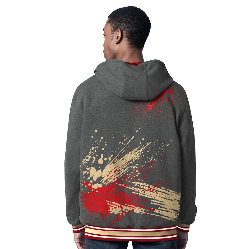 Men's G-III Sports by Carl Banks Scarlet/Charcoal San Francisco 49ers Dual Threat Reversable Full-Zip Hooded Jacket