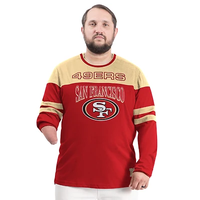 T-shirt à manches longues adaptatif G-III Sports by Carl Banks pour homme, coloris écarlate/doré, des San Francisco 49ers