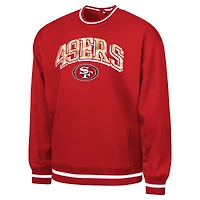 Men's G-III Sports by Carl Banks Scarlet San Francisco 49ers Adaptive Blocker Fleece Pullover Sweatshirt