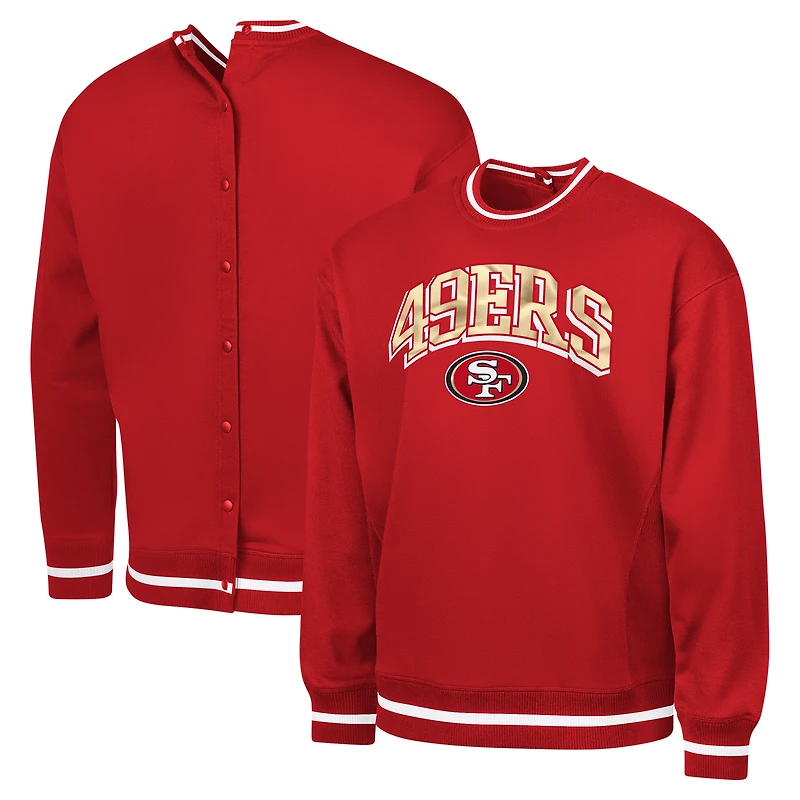 Men's G-III Sports by Carl Banks Scarlet San Francisco 49ers Adaptive Blocker Fleece Pullover Sweatshirt