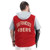 Men's G-III Sports by Carl Banks  Scarlet San Francisco 49ers Adaptive Home Team Magnetic Button-Up Top