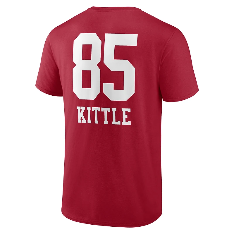 Men's George Kittle Scarlet San Francisco 49ers Team Wordmark Name & Number T-Shirt