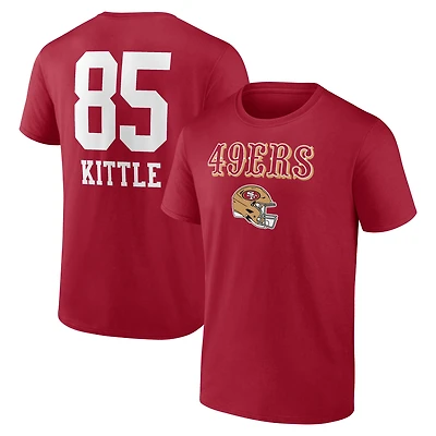 Men's George Kittle Scarlet San Francisco 49ers Team Wordmark Name & Number T-Shirt