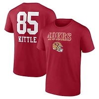 Men's George Kittle Scarlet San Francisco 49ers Team Wordmark Name & Number T-Shirt