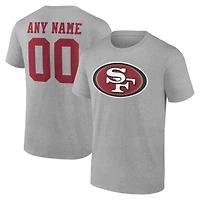 Men's Gray San Francisco 49ers Team Authentic Personalized Name & Number T-Shirt