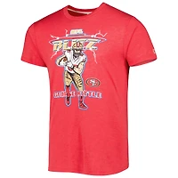Men's Homage George Kittle Heathered Scarlet San Francisco 49ers NFL Blitz Player Tri-Blend T-Shirt