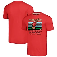 T-shirt à manches longues pour homme avec logo Jerry Rice Scarlet San Francisco 49ers Tecmo Bowl Retired Player Graphic Tri-Blend