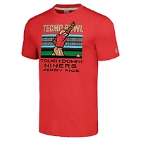 T-shirt à manches longues pour homme avec logo Jerry Rice Scarlet San Francisco 49ers Tecmo Bowl Retired Player Graphic Tri-Blend