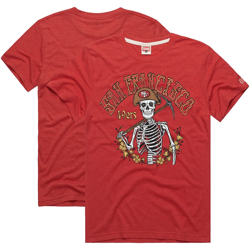 Men's Homage Scarlet San Francisco 49ers NFL x Grateful Dead Tri-Blend T-Shirt