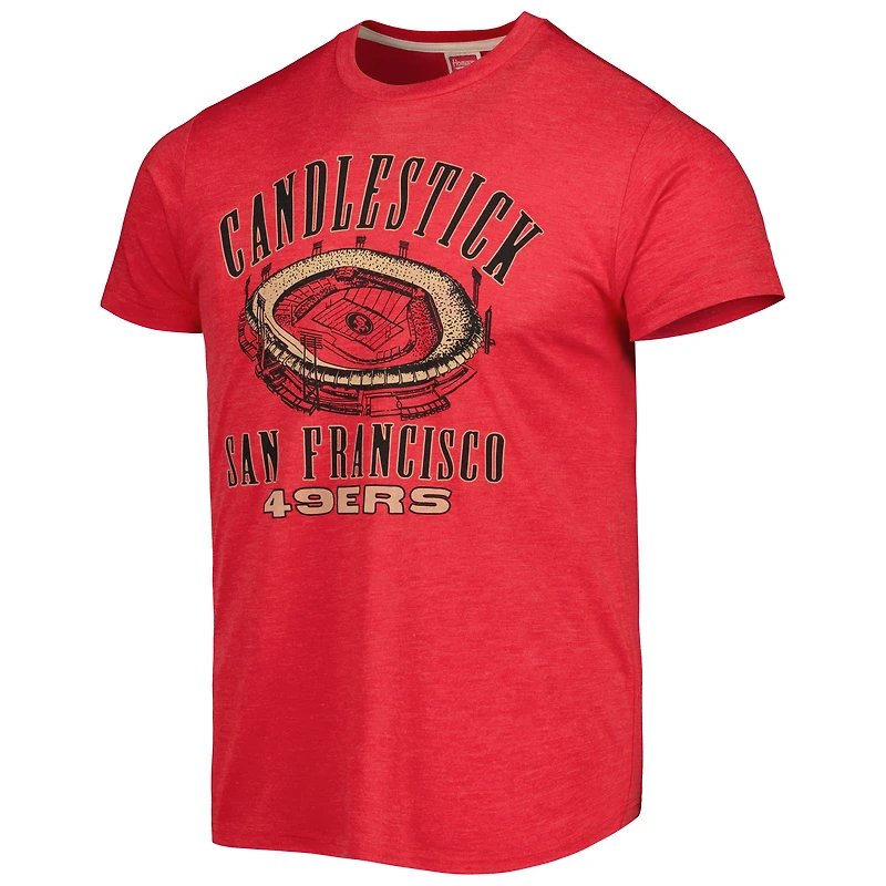Men's Homage Scarlet San Francisco 49ers Stadium Tri-Blend T-Shirt