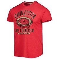 Men's Homage Scarlet San Francisco 49ers Stadium Tri-Blend T-Shirt