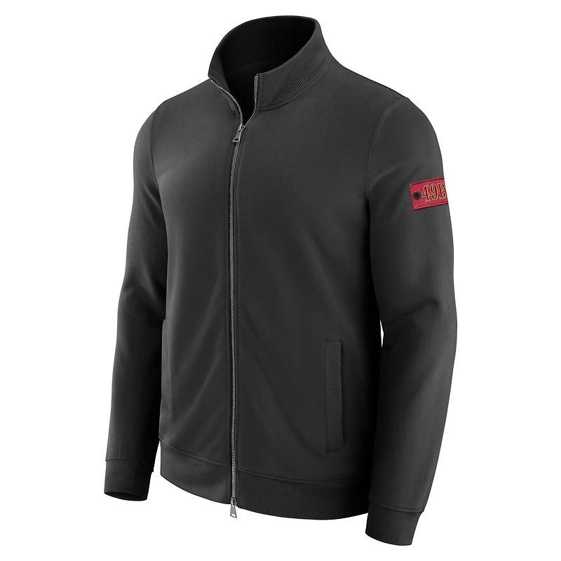 Sweat-shirt zippé QB1 noir J. Palmer pour homme des 49ers de San Francisco