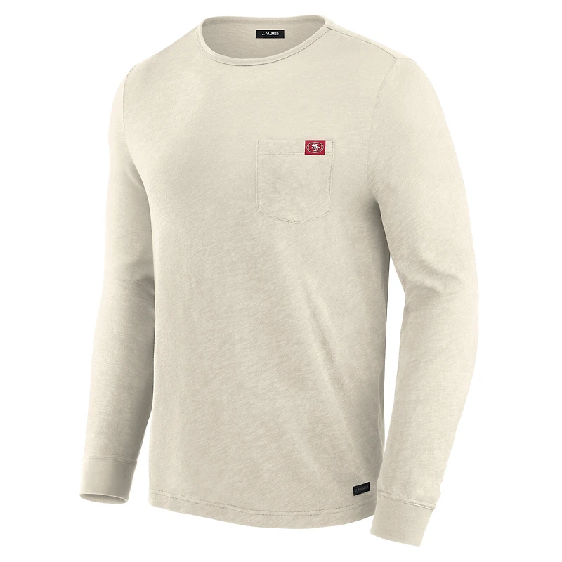 T-shirt à manches longues J. Palmer crème pour homme, San Francisco 49ers