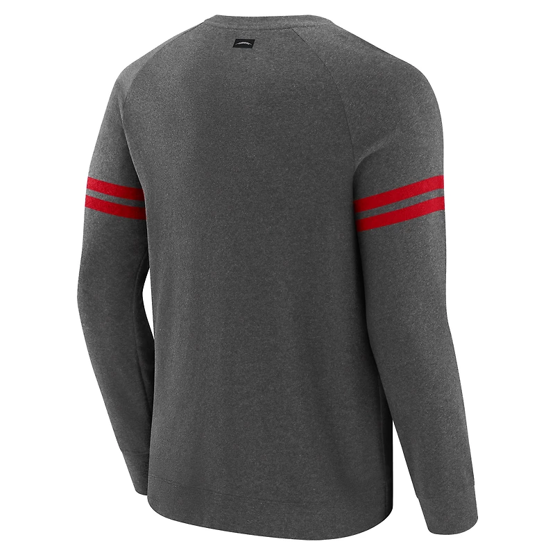 Men's J. Palmer Dark Heather Gray San Francisco 49ers Players Lounge Raglan Tri-Blend Sweatshirt