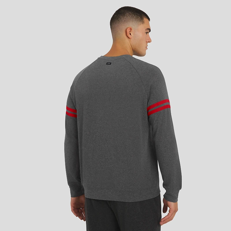 Sweat-shirt à manches longues raglan tri-blend gris chiné foncé J. Palmer des 49ers de San Francisco pour homme