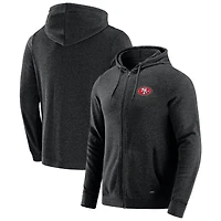 Sweat à capuche zippé tri-blend gris chiné foncé J. Palmer pour homme, San Francisco 49ers Players Lounge