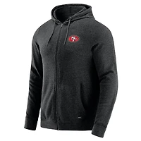 Sweat à capuche zippé tri-blend gris chiné foncé J. Palmer pour homme, San Francisco 49ers Players Lounge