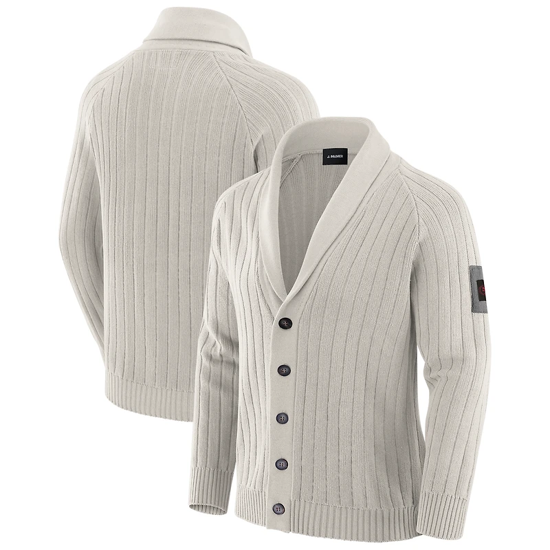 Men's J. Palmer Gray San Francisco 49ers The Playmaker Cardigan Raglan Sweater