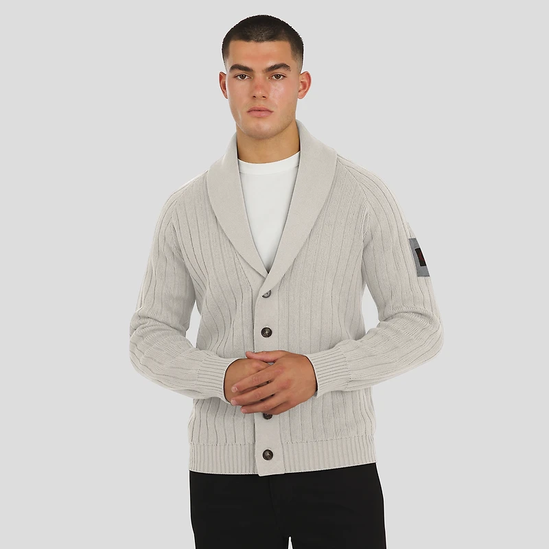 Men's J. Palmer Gray San Francisco 49ers The Playmaker Cardigan Raglan Sweater