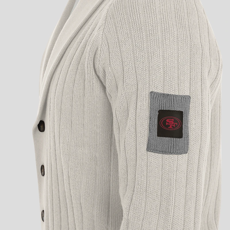 Men's J. Palmer Gray San Francisco 49ers The Playmaker Cardigan Raglan Sweater