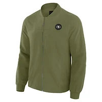 Men's J. Palmer Olive San Francisco 49ers Lightweight Cover-4 Tri-Blend Full-Zip Jacket