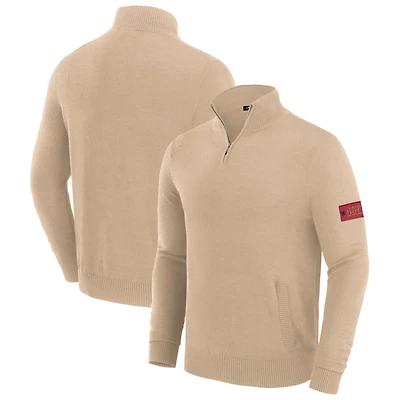 Men's J. Palmer Tan San Francisco 49ers Franchise Quarter-Zip Sweater