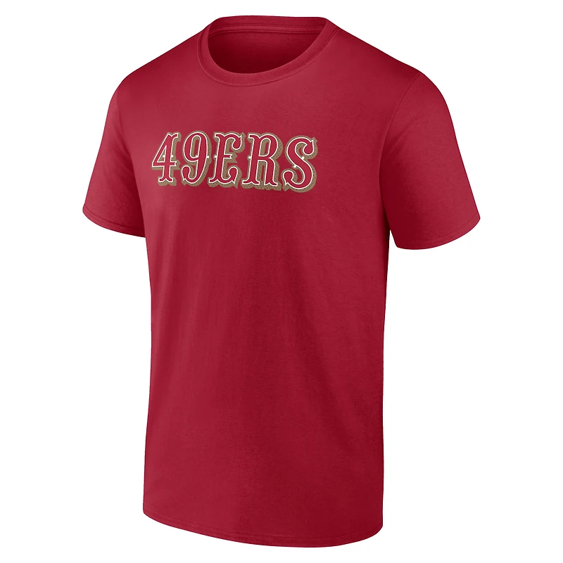 T-shirt homme Logo Athletic rouge écarlate San Francisco 49ers n°1 Papa