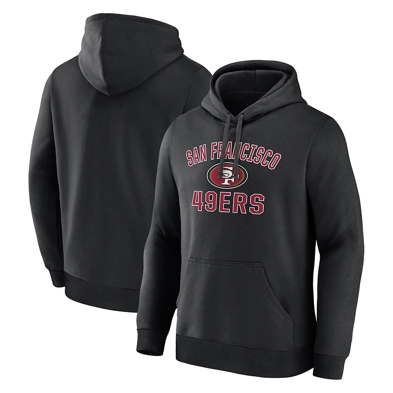 Sweat à capuche noir pour homme avec logo San Francisco 49ers Arch Victory