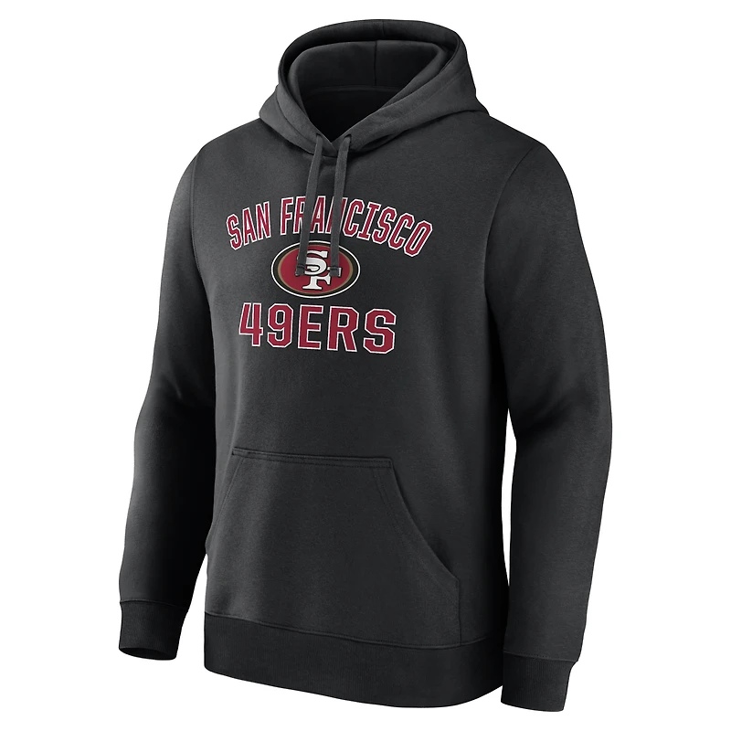 Men's Logo Athletic Black San Francisco 49ers Arch Victory Hoodie