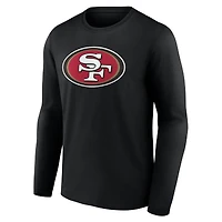 T-shirt à manches longues noir logo principal des 49ers de San Francisco pour homme