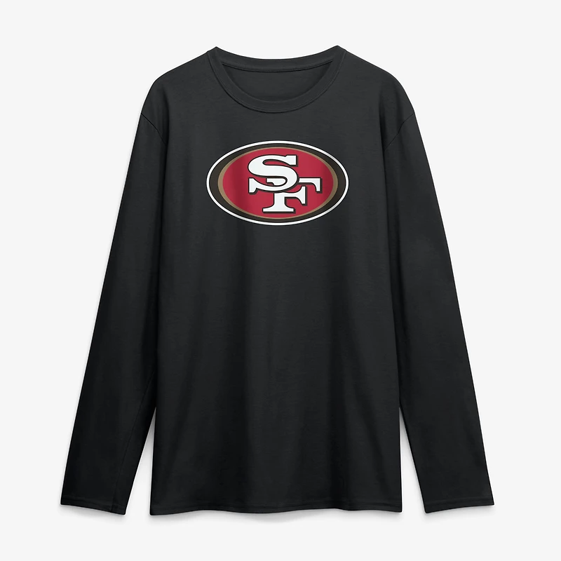 Men's Logo Athletic Black San Francisco 49ers Primary Long Sleeve T-Shirt