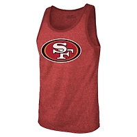 Men's Majestic Threads Christian McCaffrey Scarlet San Francisco 49ers Tri-Blend Player Name & Number Tank Top