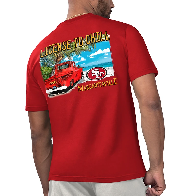 Men's Margaritaville Black San Francisco 49ers License to Chill T-Shirt