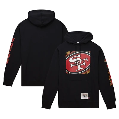 Men's Mitchell & Ness Black San Francisco 49ers Gridiron Classics Big Face 7.0 Pullover Hoodie