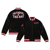 Men's Mitchell & Ness Black San Francisco 49ers Heavyweight Full-Zip Satin Jacket