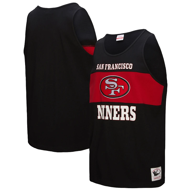 Débardeur rétro colorblock noir Mitchell & Ness pour homme, San Francisco 49ers